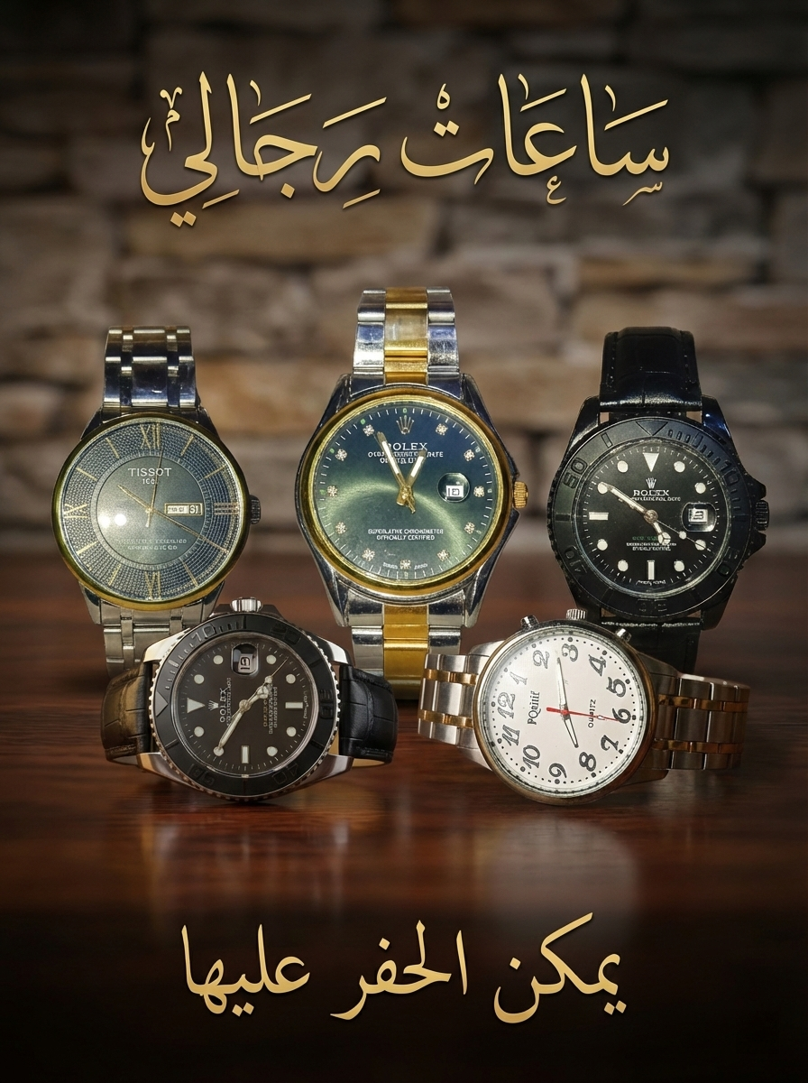 ساعة رجالي بالحفر